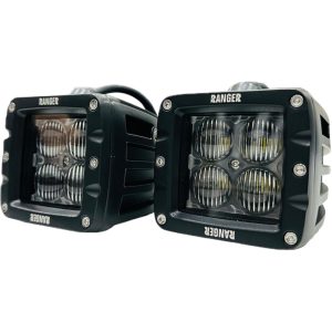 Фара светодиодная 20W (рабочий свет+линзы 4 шт) 2шт "RANGER"