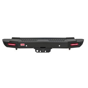Бампер РИФ силовой задний Toyota Land Cruiser 200 2007-2012 с квадратом под фаркоп и фонарями, стандарт