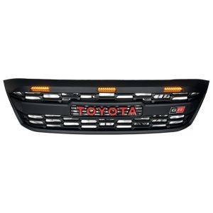 Решётка радиатора Toyota HILUX VIGO 2005-2012 чёрная с ДХО "RANGER"