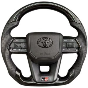 Руль Land Cruiser100, Land Cruiser Prado120(искусственная кожа) глянцевые вставки (2003-2023г.)