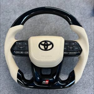 Руль Land Cruiser100, Land Cruiser Prado120(беж.искусственная кожа) глянцевые вставки (2003-2023г.)